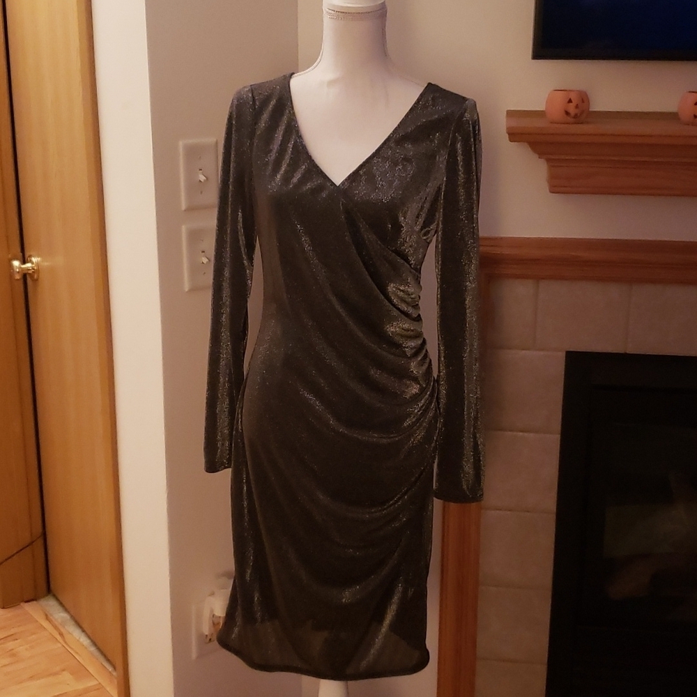 WHBM Long Sleeve shimmer sheath